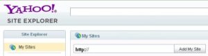 Yahoo! Site Explorer