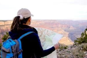 woman with map