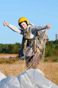 parachutist with a soft landing