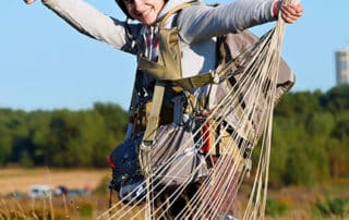 parachutist with a soft landing