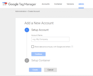 Set up Google Tag Manager Account