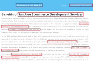 keyword stuffing example of spammy content