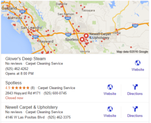 Carpet Cleaner Google My Business Listings